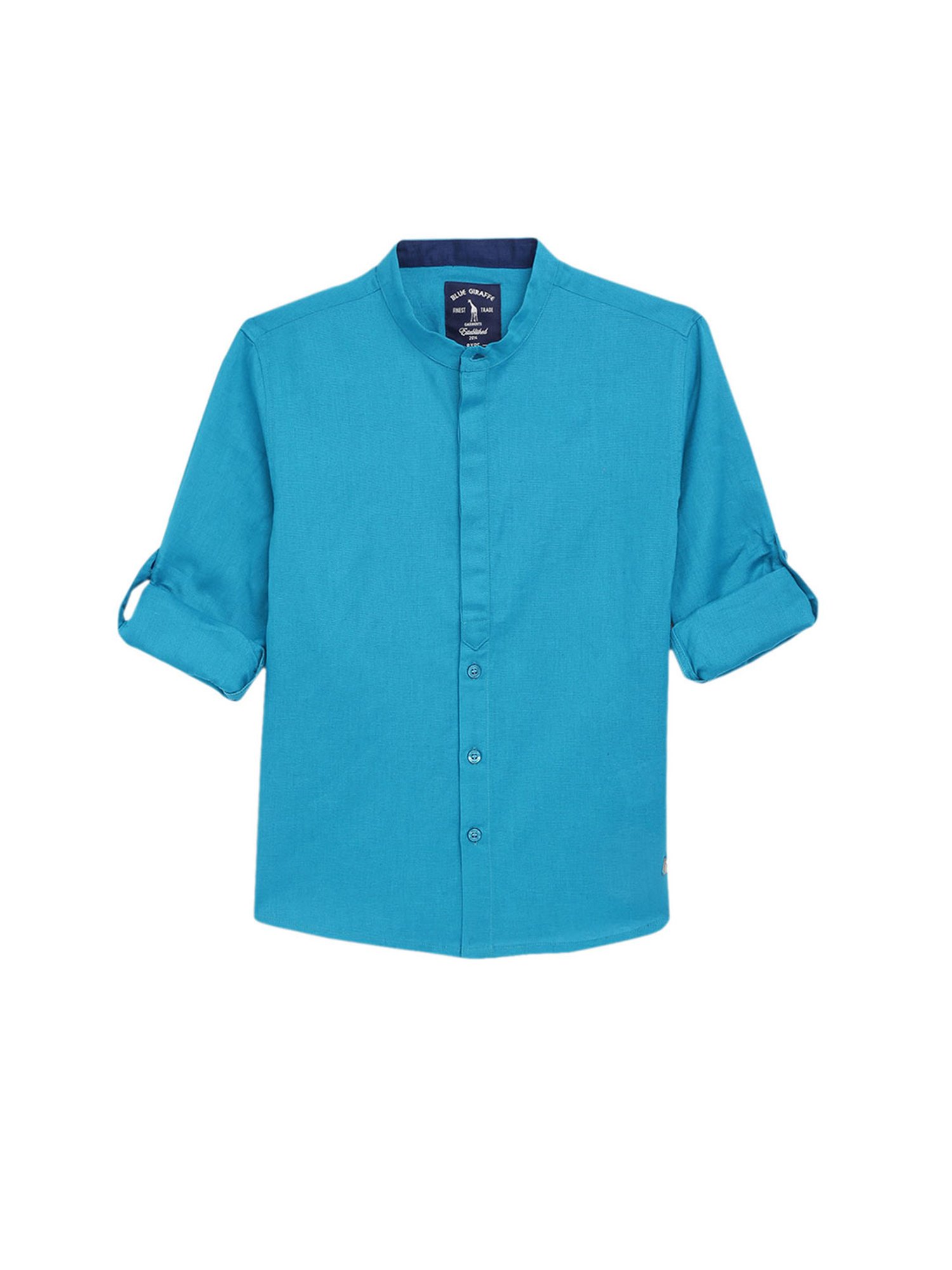 Blue Giraffe Kids Blue Solid Shirt
