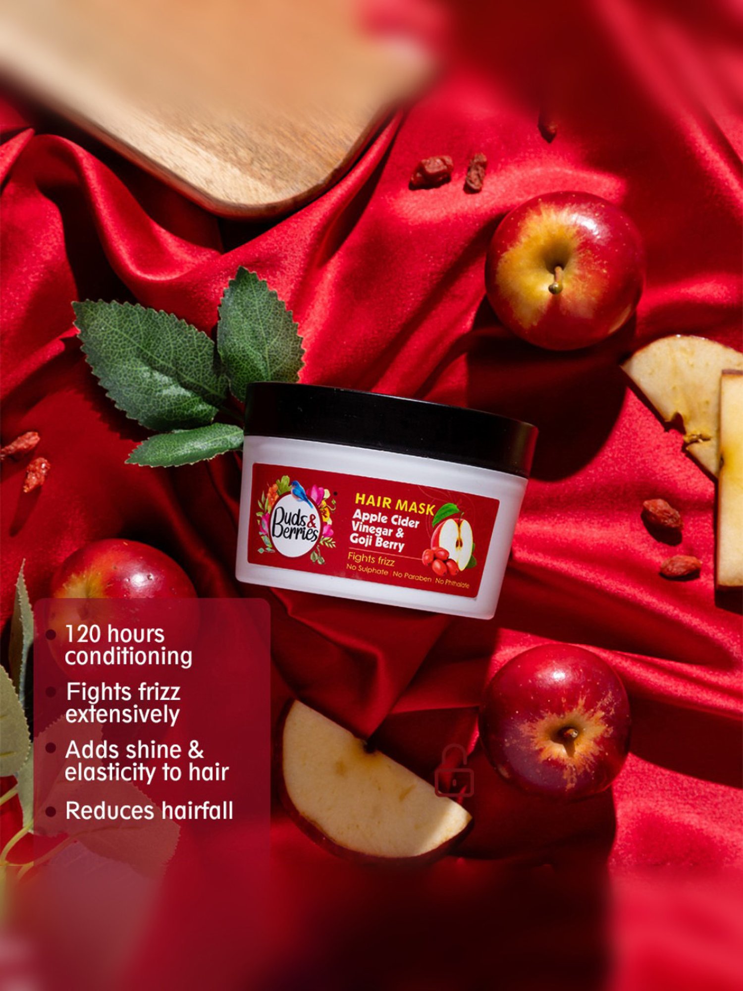 Buds & Berries Apple Cider Vinegar & Goji Berry Fights Frizz Hair Mask - 200 ml