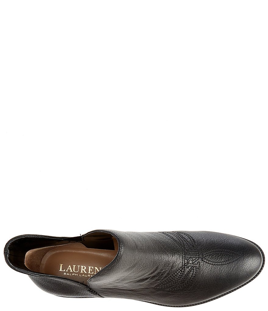 Lauren Ralph Lauren Prestyn Tumbled Leather Western Booties
