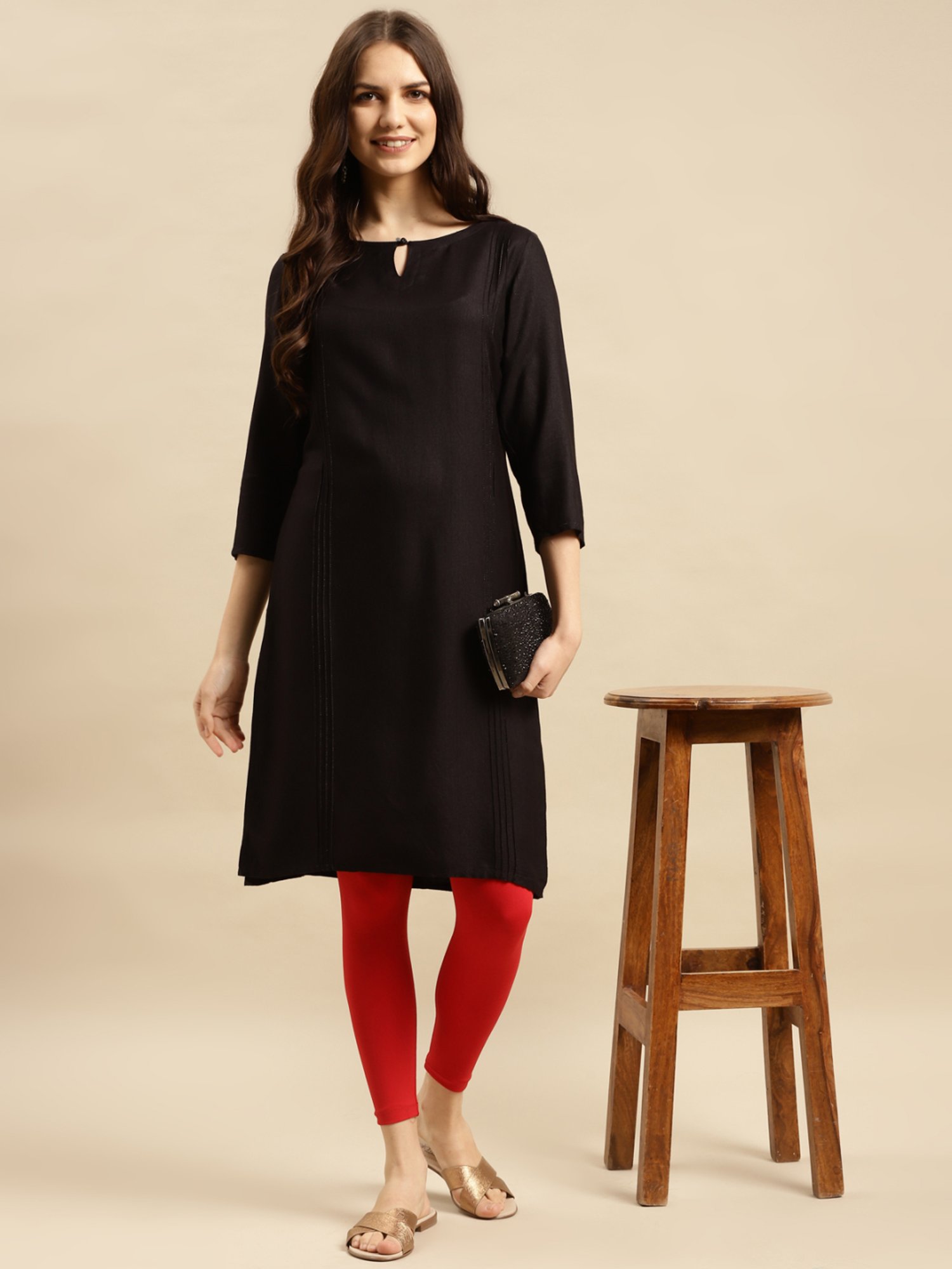 Rangita Red Cotton Leggings