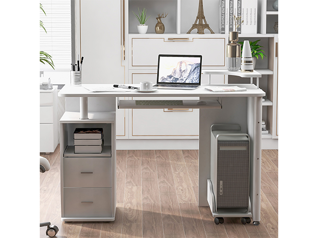 Home Office Computer Desk Gaming Desk Home Office Desk Computer Desk Study Workstation Furniture Table with Keyboard Tray and Drawers ,Black,GT39