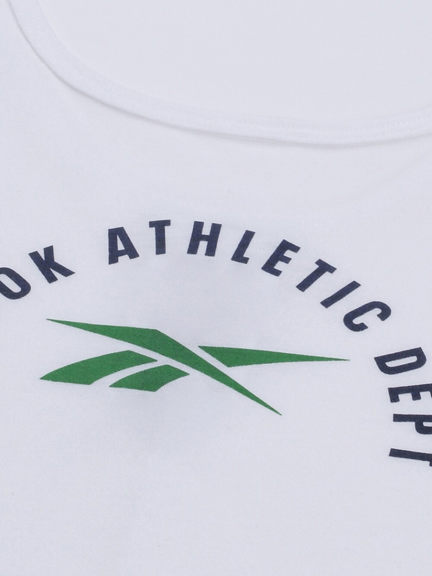 Reebok White Printed Tank Top