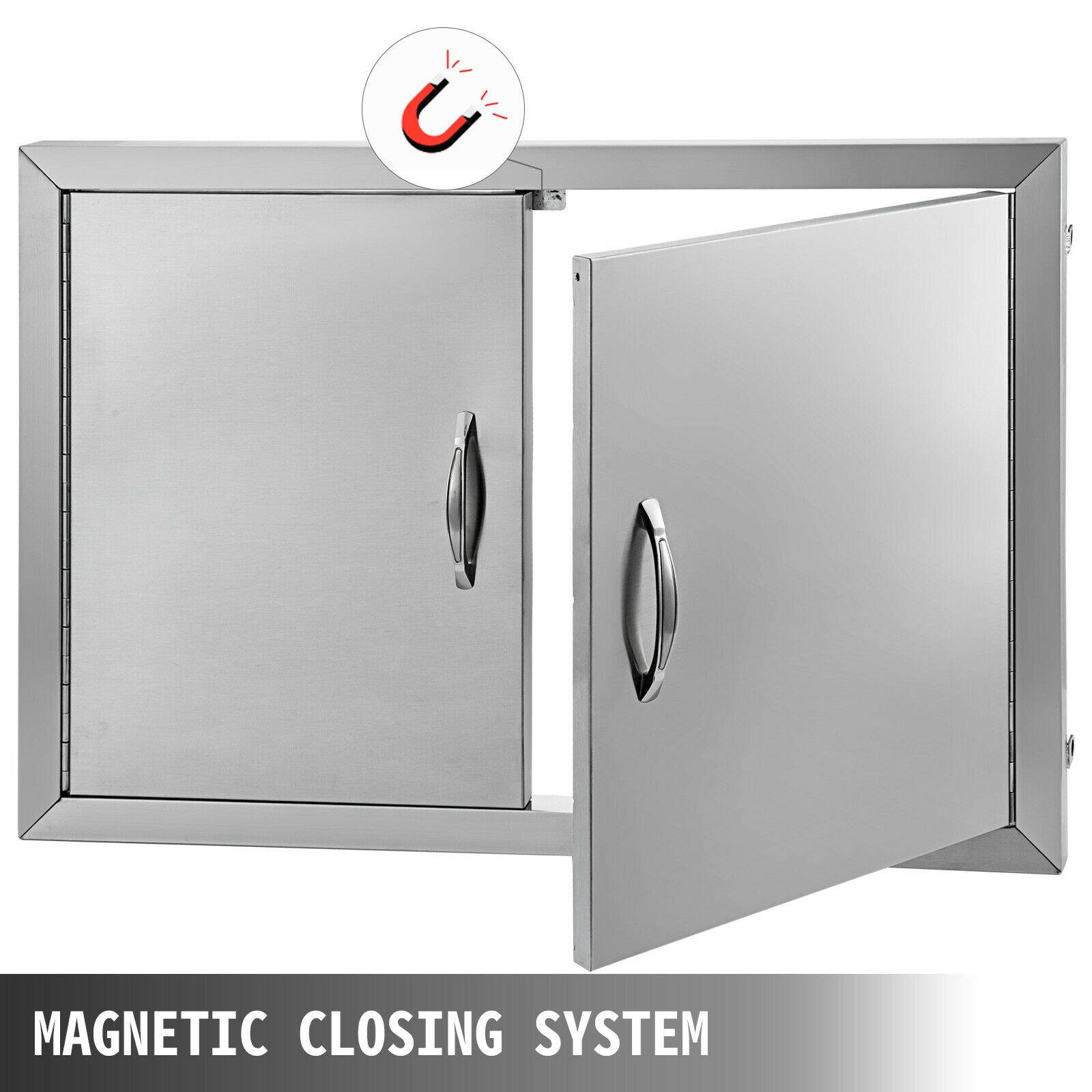 19" x 28" Stainless Steel BBQ Island Double Access Door for Outdoor Kitchen Use