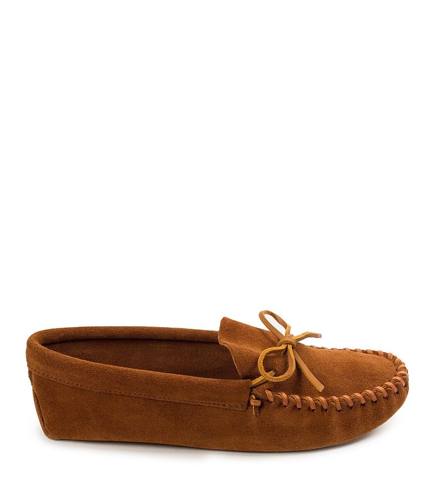 Minnetonka Men's Leather Laced Softsole Slipper