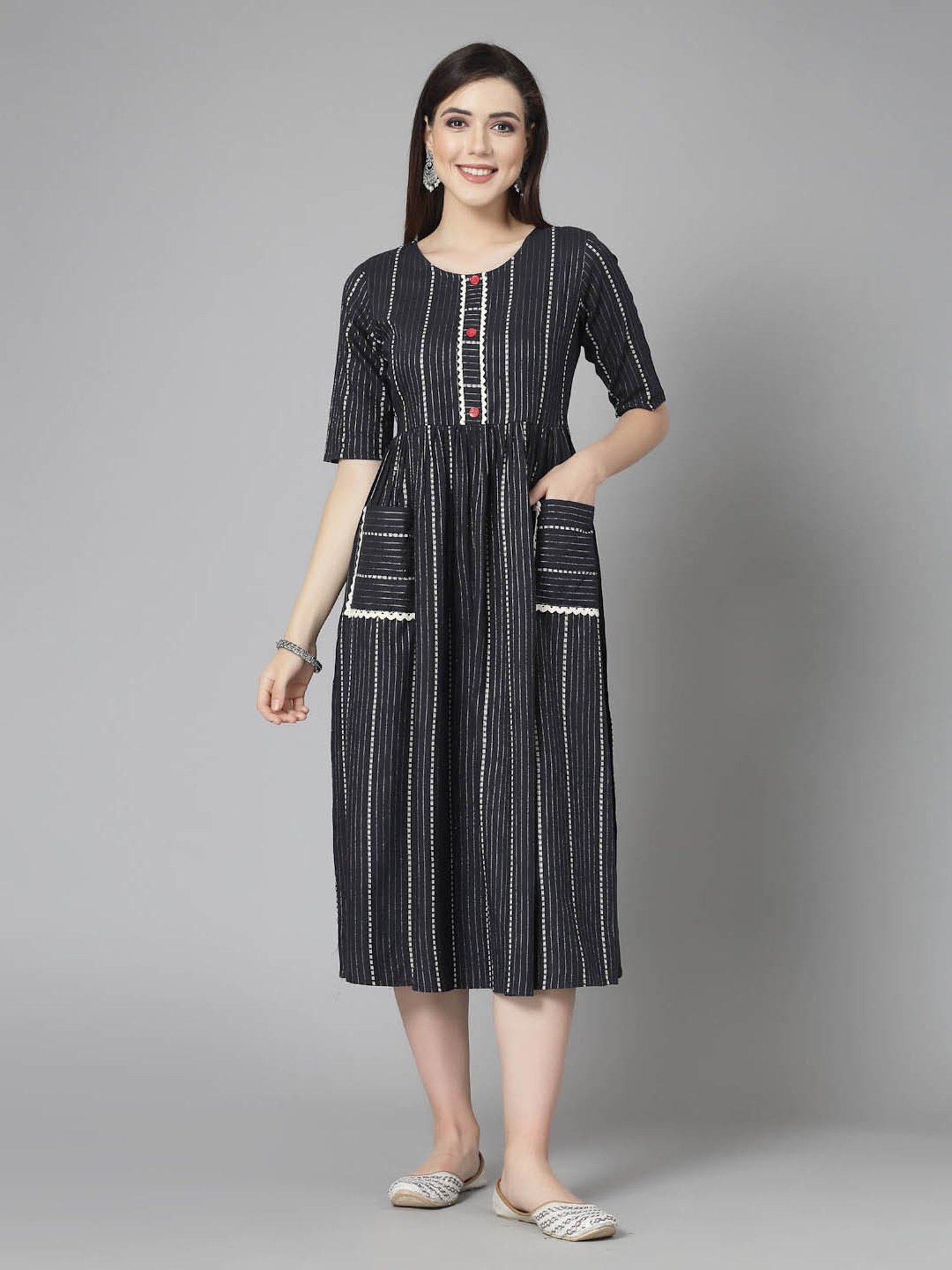 Stylum Black Striped Dress