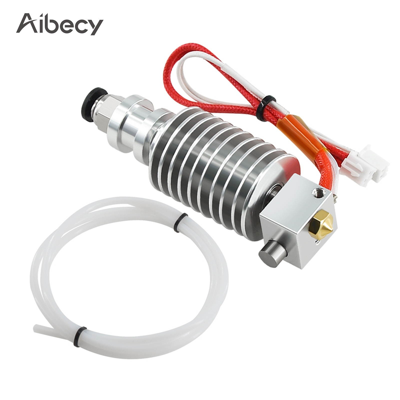 Aibecy I3 Mega Hotend Extruder Kit 24V Extrusion Head with 0.4mm Nozzle 100K Ohm Thermistor PTFE Tube Heater Wire Compatible with Anycubic Mega Series 3D Printer