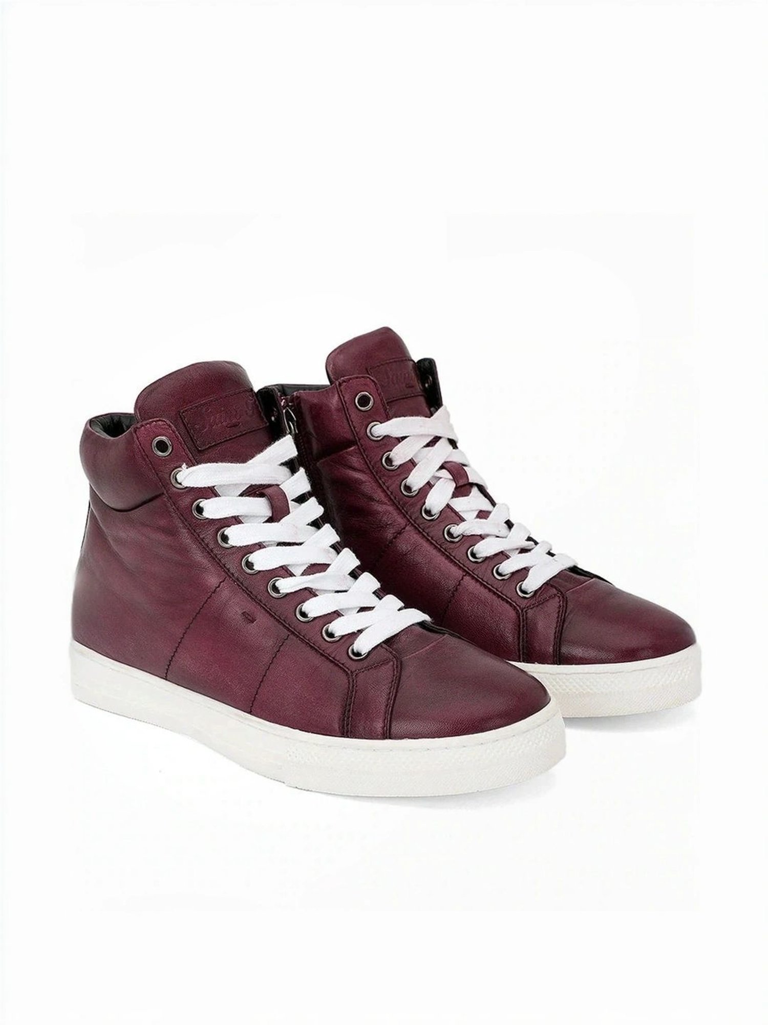 Saint G Men's Tesoro Burgundy Ankle High Sneakers