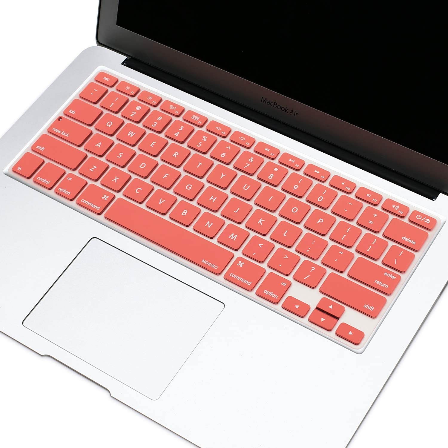 MOSISO Silicone Keyboard Cover Compatible with MacBook Pro 13/15 Inch (with/Without Retina Display, 2015 or Older Version),Older MacBook Air 13 Inch (A1466 / A1369, Release 2010-2017), Living Coral
