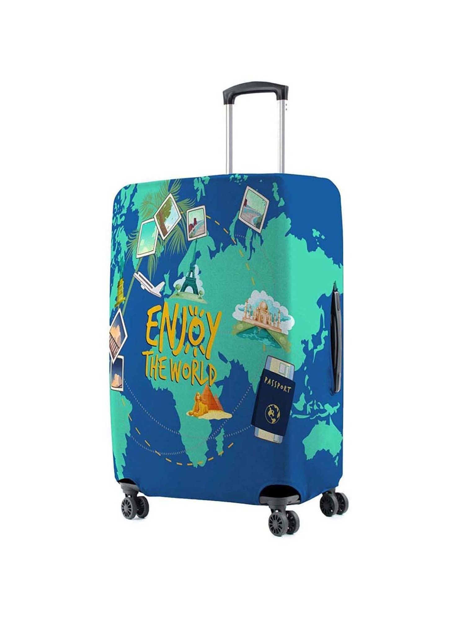 Nasher Miles Polyester 65 cm (24 Inch) Medium Protective Luggage Cover - World Design