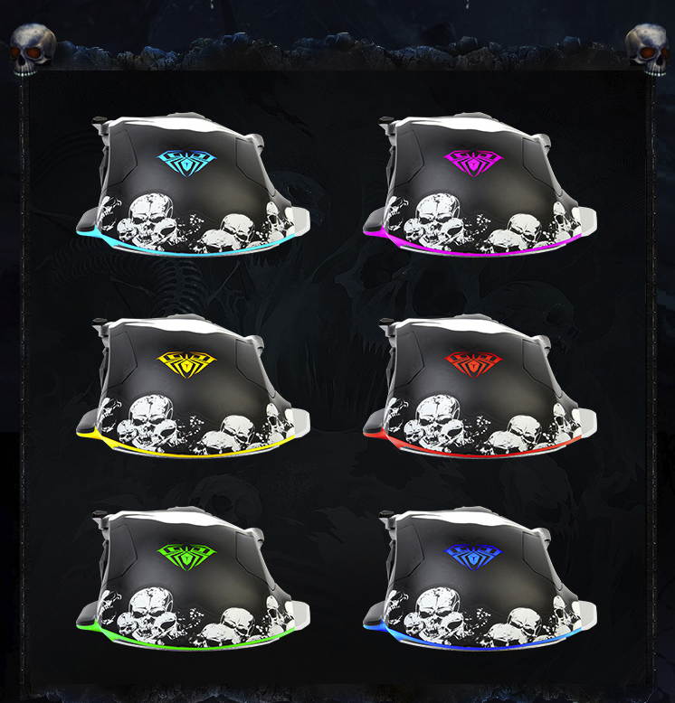 AULA Death Coil  Ergonomic Design, Cool Exterior Wired 8200DPI 10-button 7 Breathing Backlit Light Gaming Mouse For Office And Game, High Compatability - Red