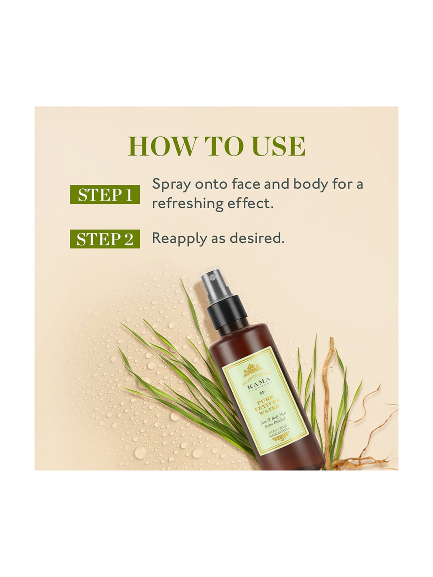 Kama Ayurveda Pure Vetiver Water Face & Body Mist 200 ml (Unisex)