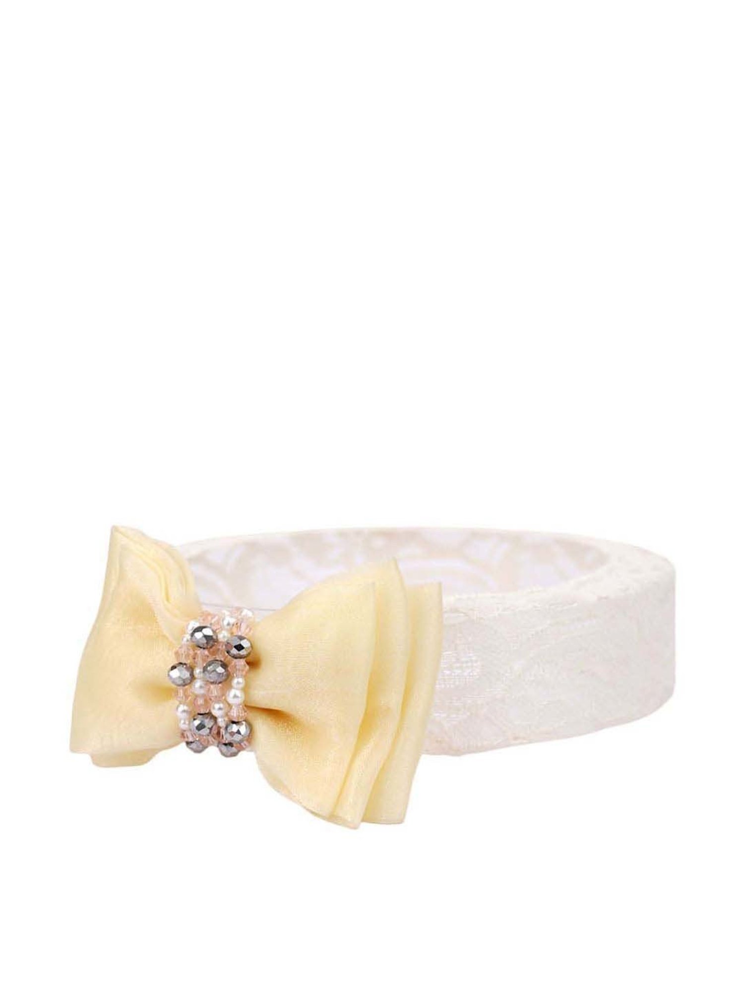 Choko Yellow Embellished Hair Band