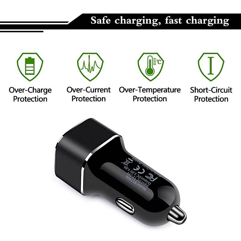 Car Charger Dual Phone Car Charger 48Amp 2Pack Car Adapter Mini Dual USB Port USB Car Charger Compatible for Samsung Galaxy A10e A20 A50 iPhone 11 Pro MaxXs MaxXsXRX876S6 Plus LG