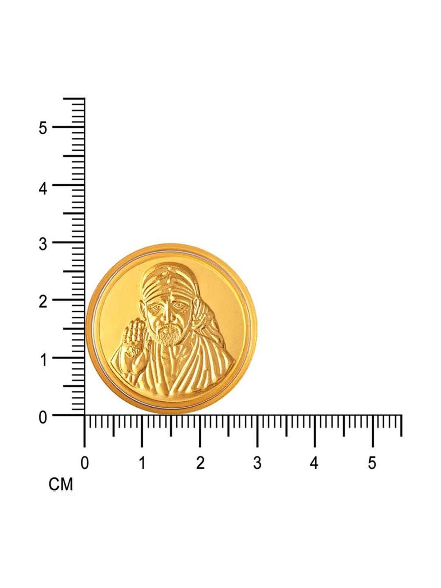 P.C. Chandra Jewellers Pooja Kalash-Inscribed 24k (999) 0.05gm Yellow Gold Foil Coin