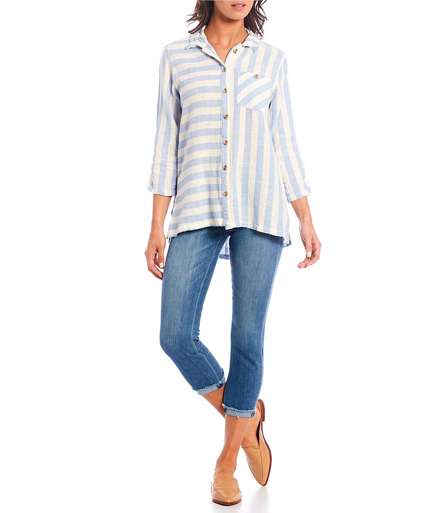 JEN7 by 7 for All Mankind Frayed Cuff Skinny Ankle Crop Jeans