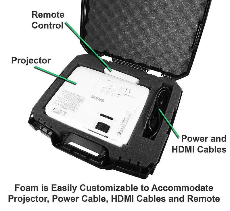 Workforce Safe n Secure Video Projector Hard Case - for Epson PowerLite and Home Cinema DLP, WXGA, 1080p and 3D Projectors - for Select Models Pro EX9200 / 1761W / 1284/640 / 740HD / 1040 and More