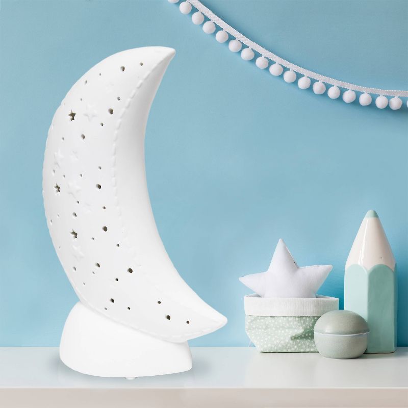 Porcelain Moon Shaped Table Lamp White - Simple Designs