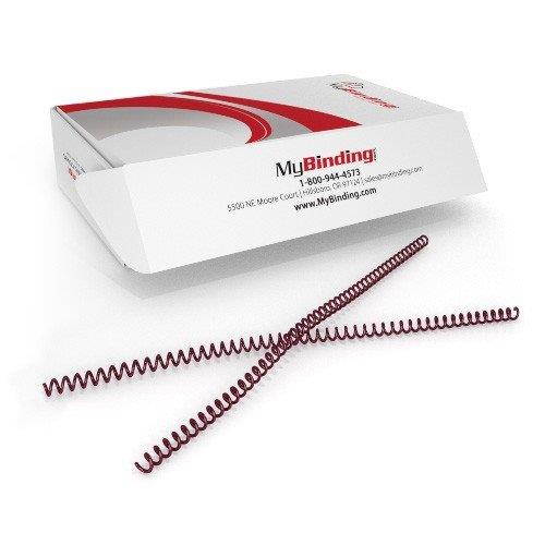 Burgundy 4:1 Pitch Plastic Spiral Binding Coil - 100pk (9mm ~ 65 Sheets)