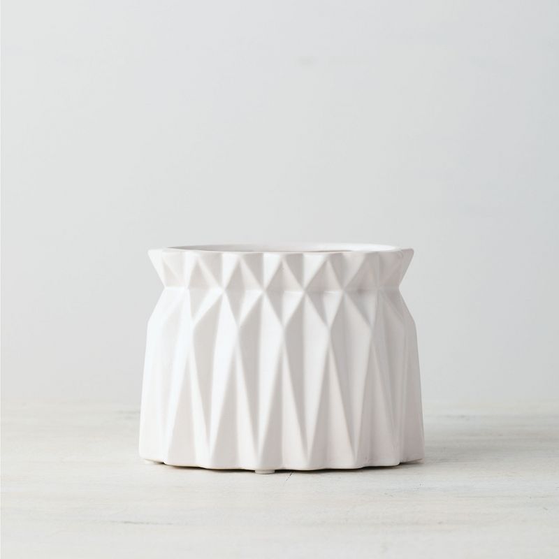 Sullivans Origami Bowl Container 4.5"H White