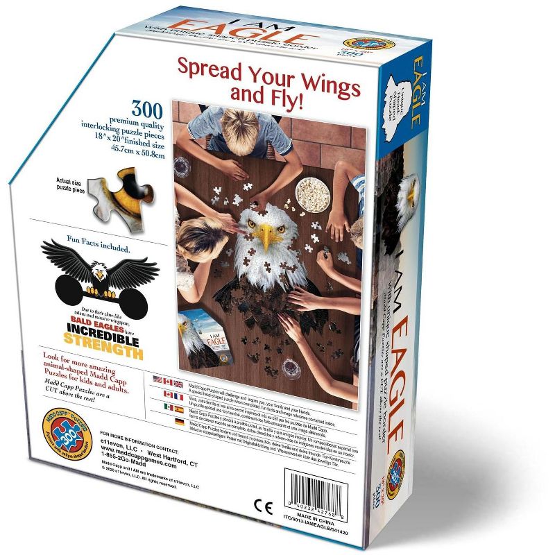 Madd Capp Games I AM Eagle 300 Piece Animal Head-Shaped Jigsaw Puzzle