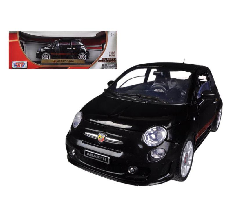 Fiat 500 Abarth Black 1/18 Diecast Model Car by Motormax