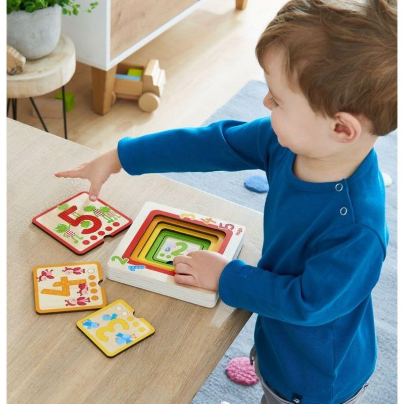 HABA Counting Friends Wood layering puzzle Fosters Number Recognition from 1-5