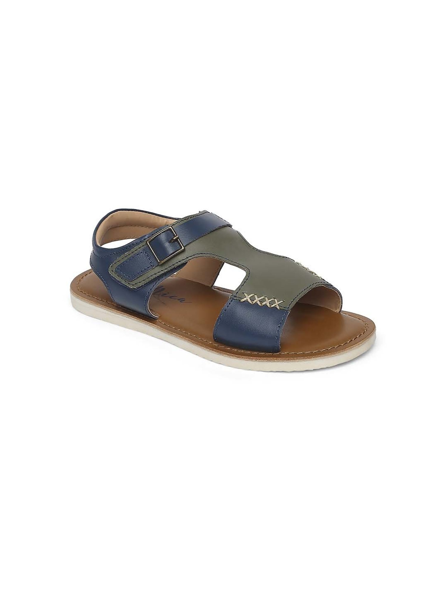 Aria Nica Kids Steve Olive & Blue Casual Sandals