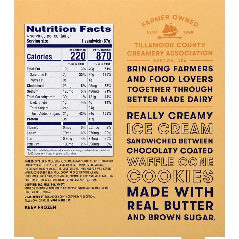 Tillamook Salted Caramel Ice Cream Sandwich - 12oz/4ct