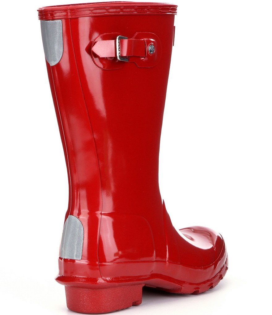 Hunter Kids' Original Gloss Waterproof Buckle Strap Rain Boots (Youth)