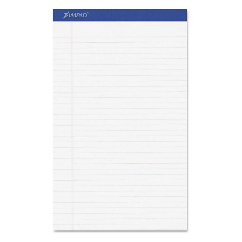 Ampad Perforated Writing Pad 8 1/2 x 14 White 50 Sheets Dozen 20330