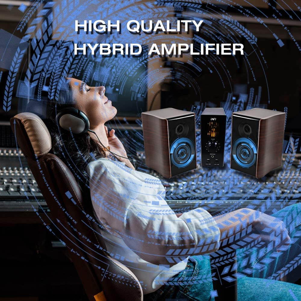 INFI Audio Tube Amplifier Headphone Amplifier with Bluetooth Home Theater Stereo Receiver Desktop 60W Class AB Hybrid Integrated Amp for Home Audio Speakers