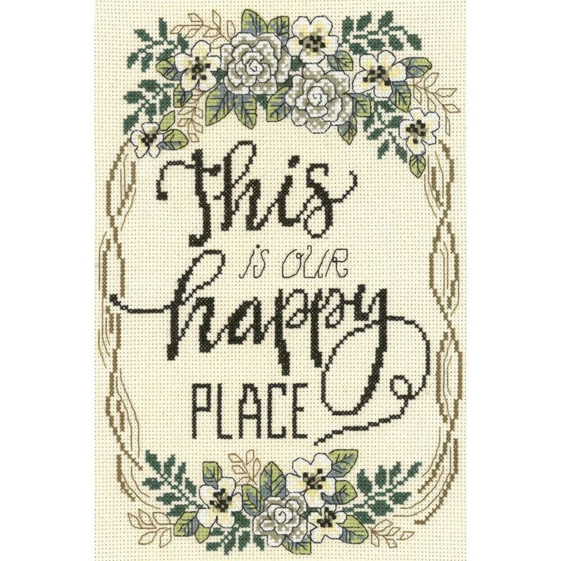 Imaginating Counted Cross Stitch Kit 7.4"X10"-Our Happy Place (14 Count)