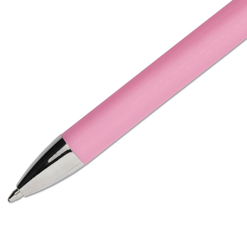 Paper Mate FlexGrip Elite Pink Ribbon Pen Ballpoint Retractable Black Ink Medium Dozen 70672