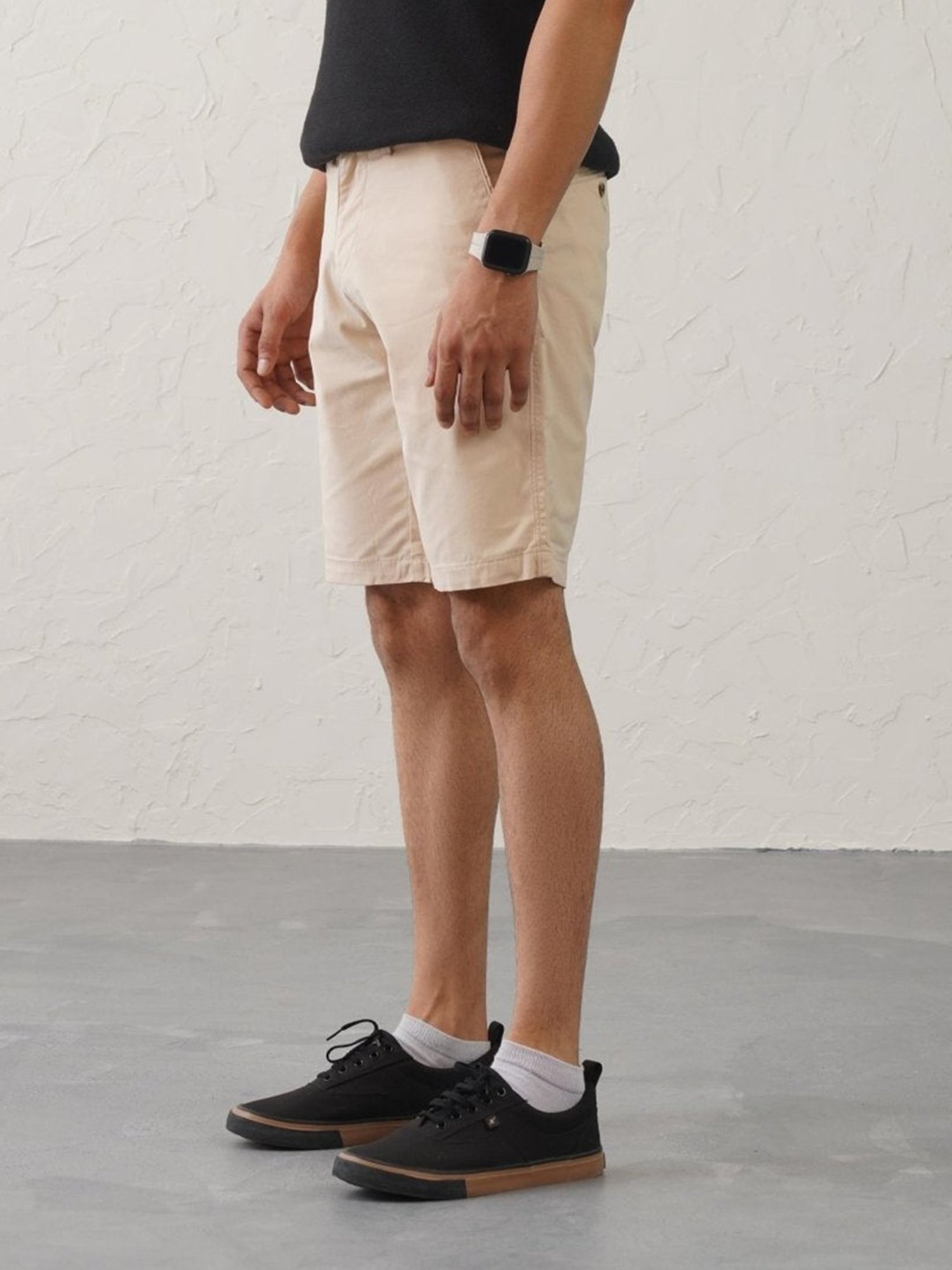 MinusOne Beige Regular Fit Shorts