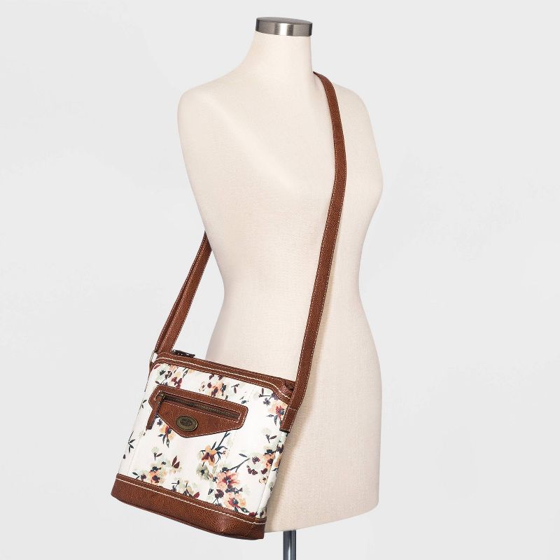 Concept Floral Print Zip Closure Crossbody Bag