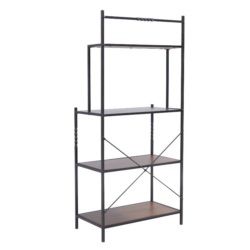 Alee Bakers Rack Rustic Brown With Dark Distressed Pine - Aiden Lane