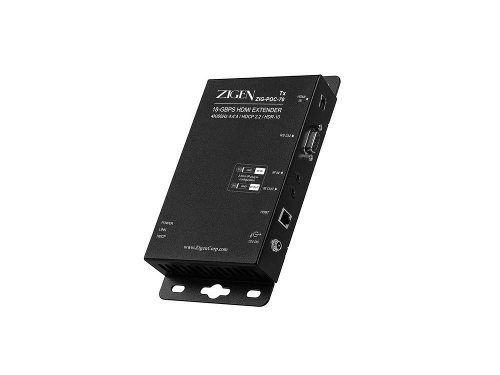 Zigen ZIG-POC-70 4K Extender (Transmitter/Receiver) Set/POC/IR/RS-232/HDR-10