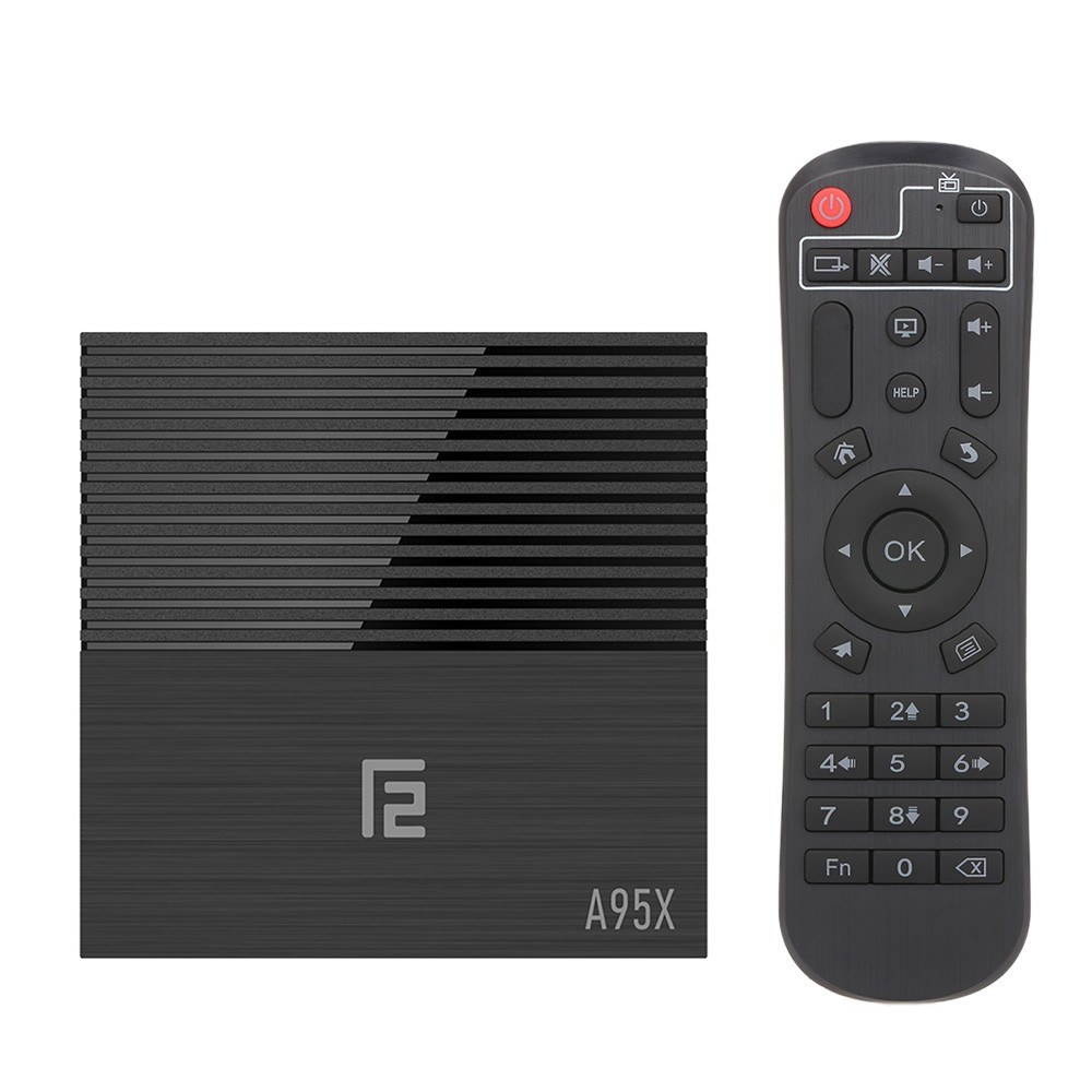 A95X F2 Android 9.0 Smart TV Box Cortex-A53 Quad-core H.265 4K VP9 4GB+32GB 2.4G WiFi HD Media Player Time Display Video Player Support 32GB TF Card Remote Control EU Plug