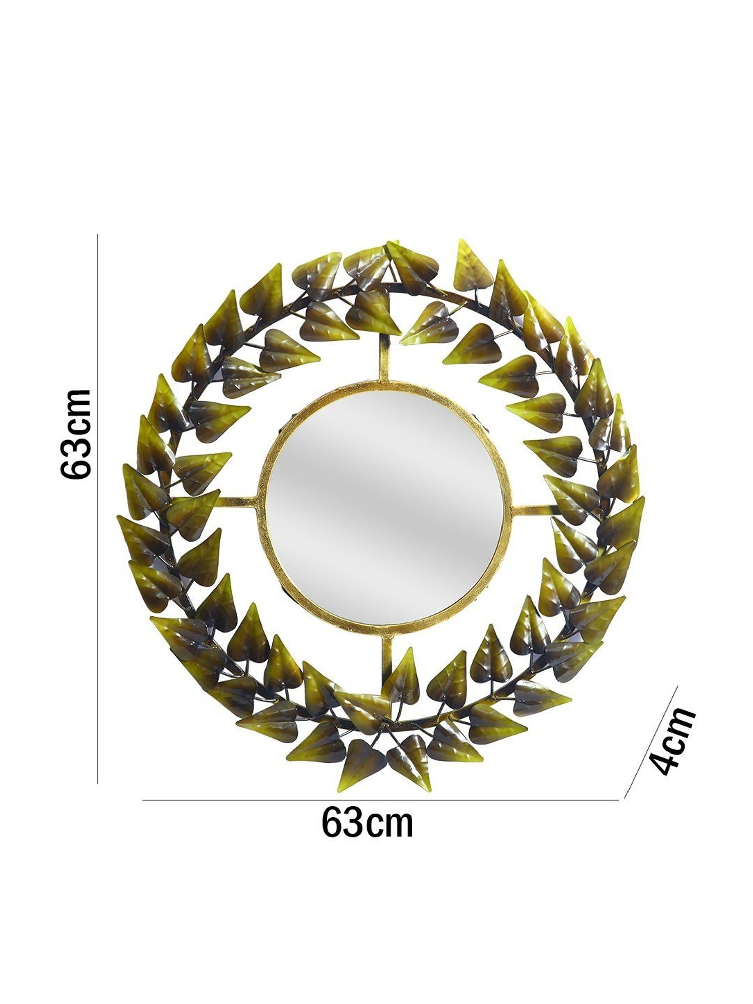 Aapno Rajasthan Green Metal Wall Mirror