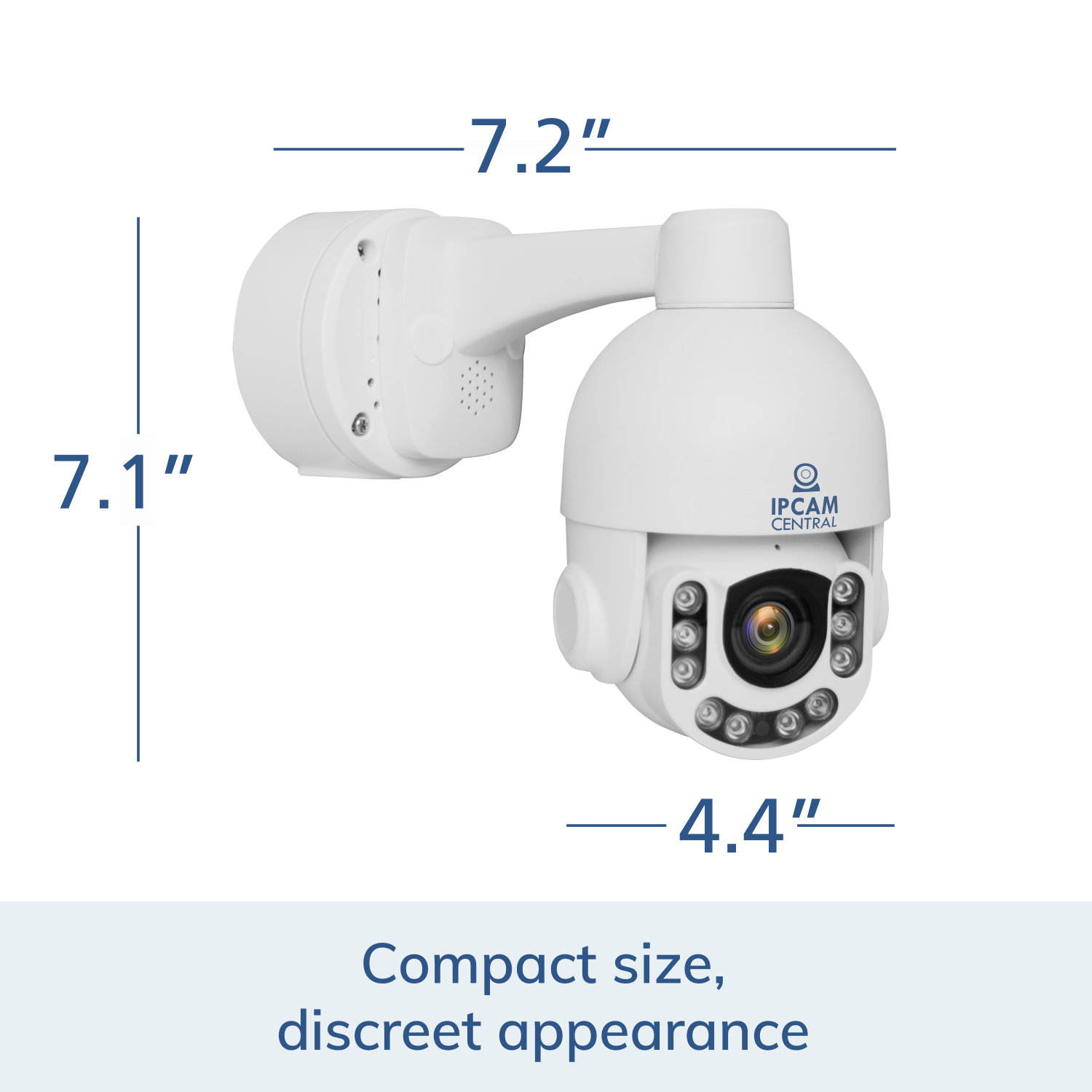 IPCC-5080E Mini HDPro V1 - 5x Optical Zoom, HD 5.0 Mega Pixel, POE, Plug and Play, Outdoor Metal Dome PTZ IP Camera, Startlight and IR Nightvision,  2 Way Audio, Blueiris Compatible