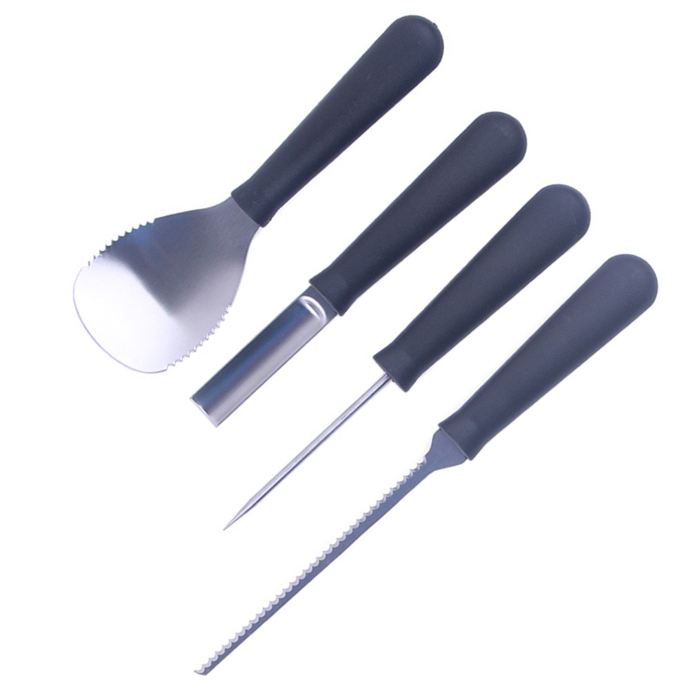 4pcs Portable Pumpkin Carving Chiseling Tool Kit Jack-o-lanterns Decoration Kitchen Cutting Carving Tools
