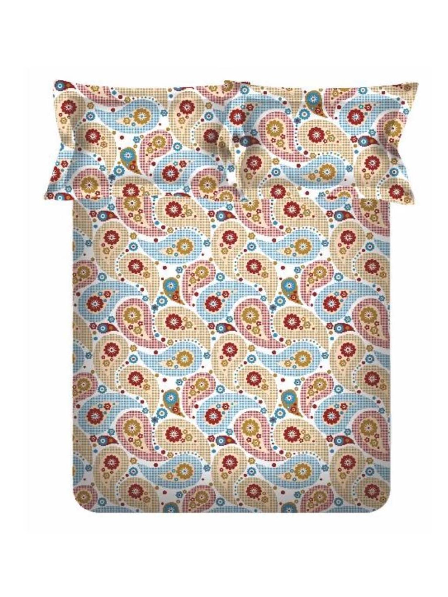 SWHF Multicolor Cotton 109 TC Double Bedsheet Sets