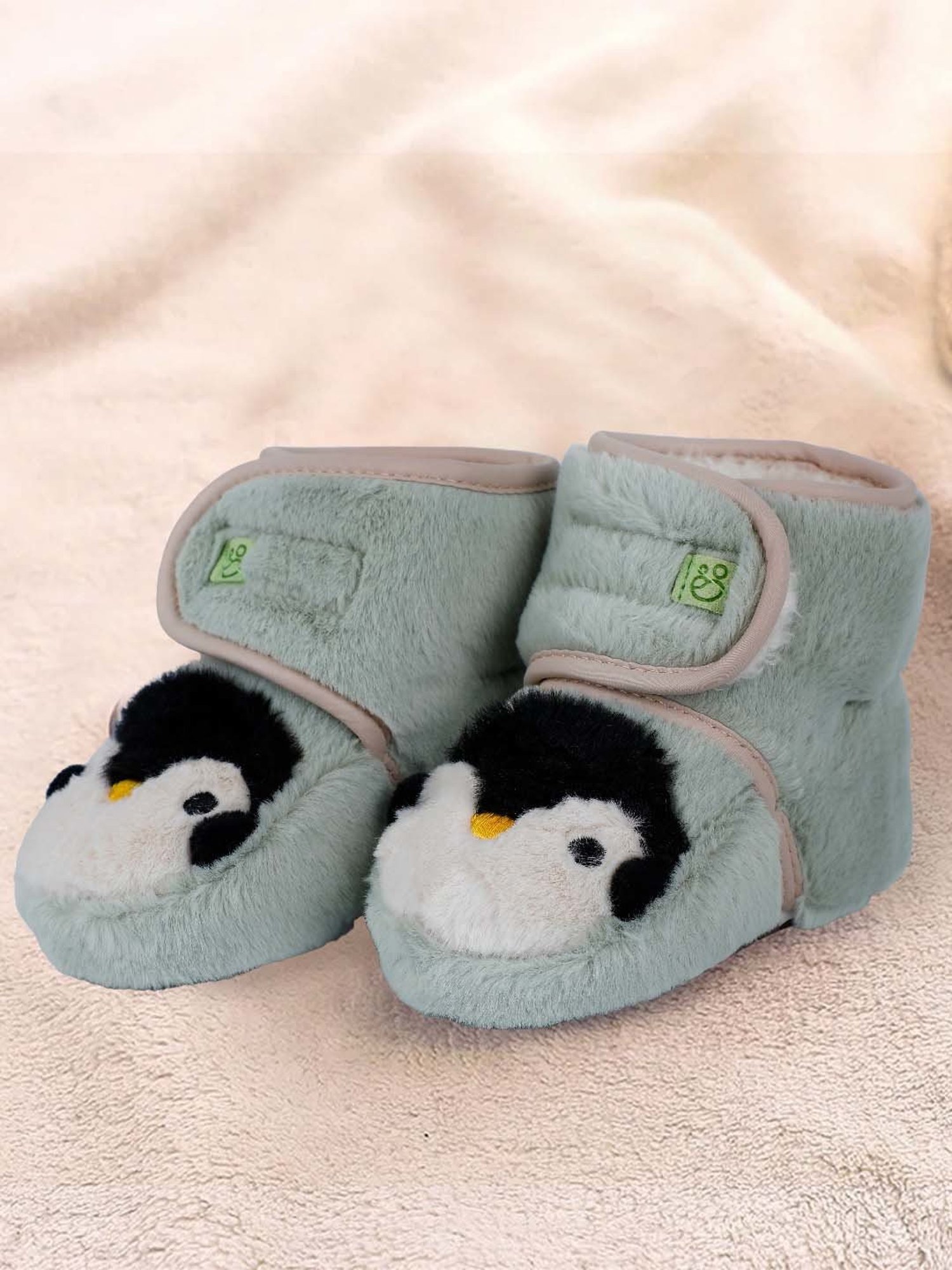 Baby Moo Kids Green & Black Casual Booties