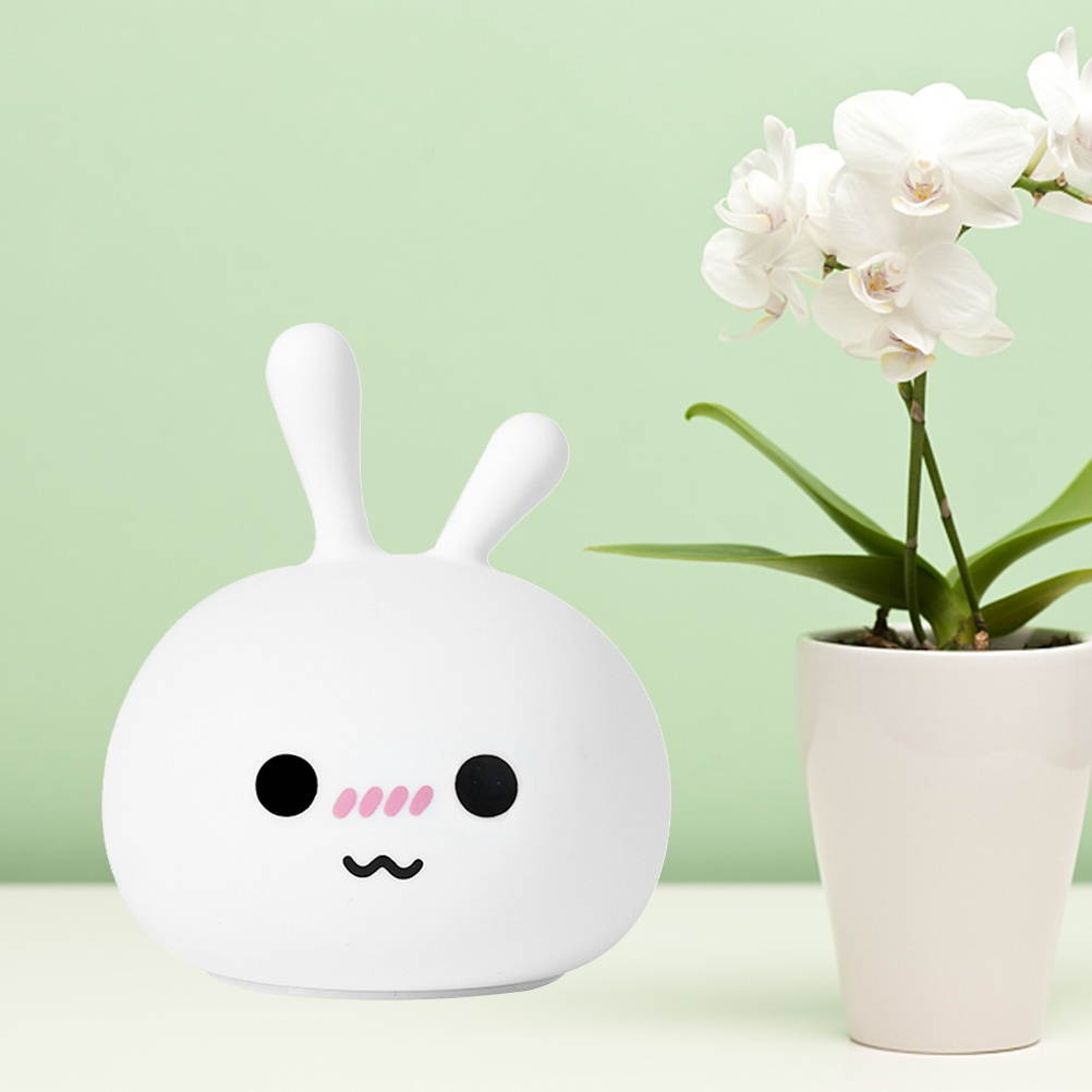 Silicone Kids Night Light Cartoon Bunny Portable Bedside Lamp 3 Modes Rechargeable Table Light