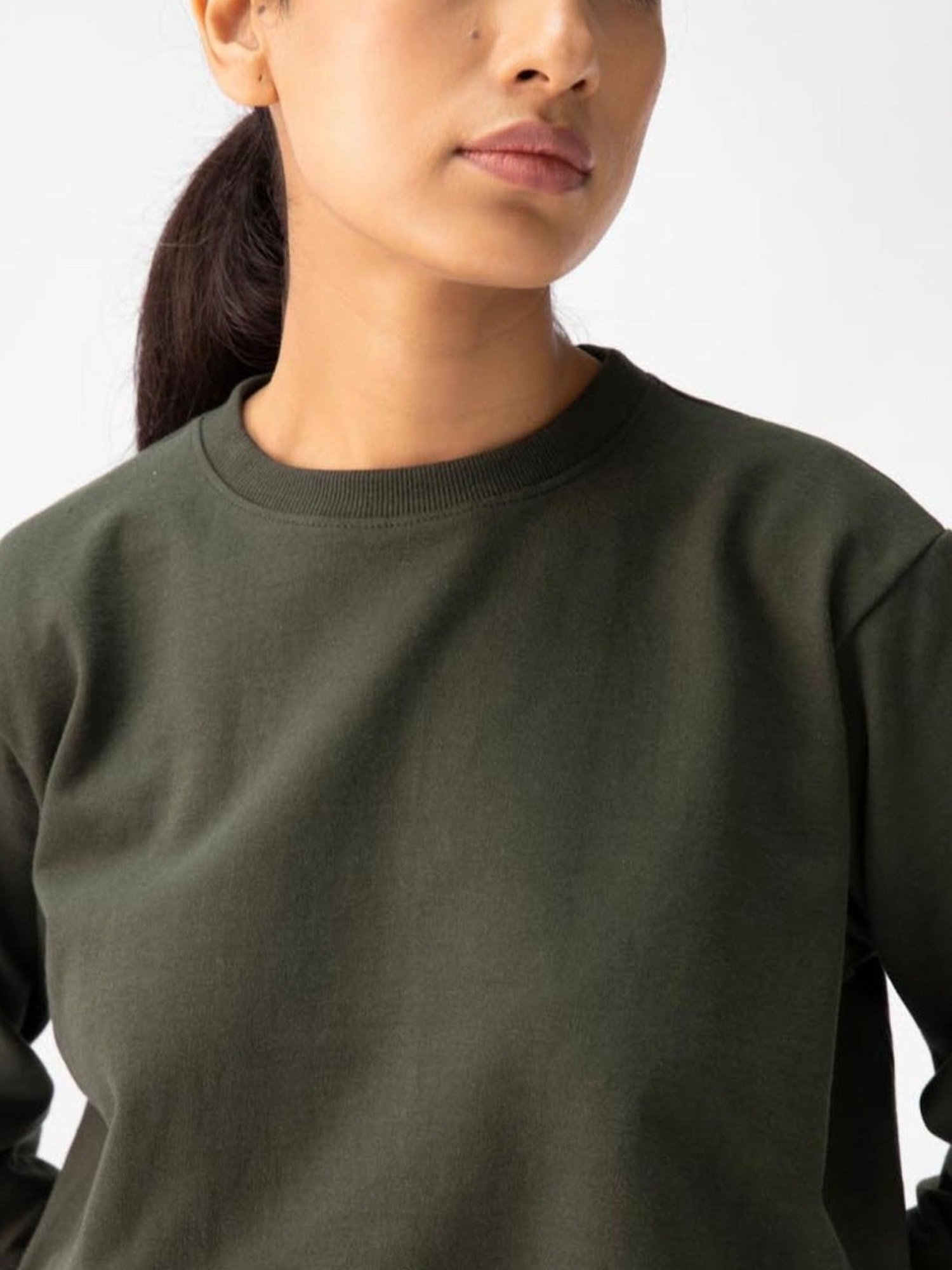 Classic Organic Cotton All Season Olive Sweatshirt