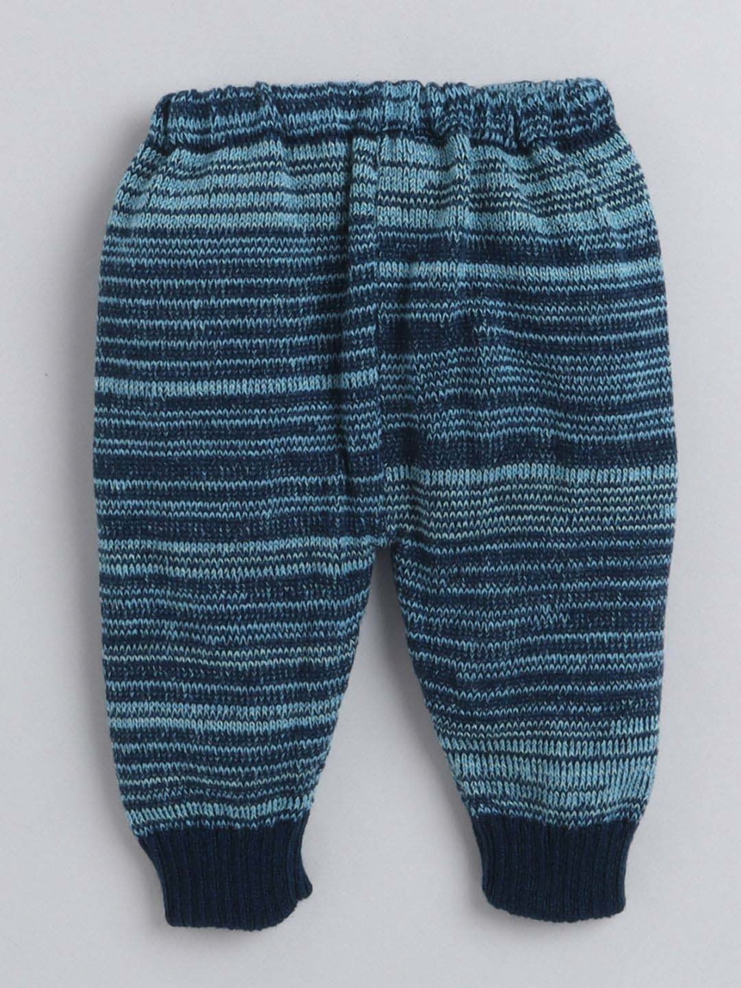 Little Angels Kids Navy & White Color Block Full Sleeves Sweater Set