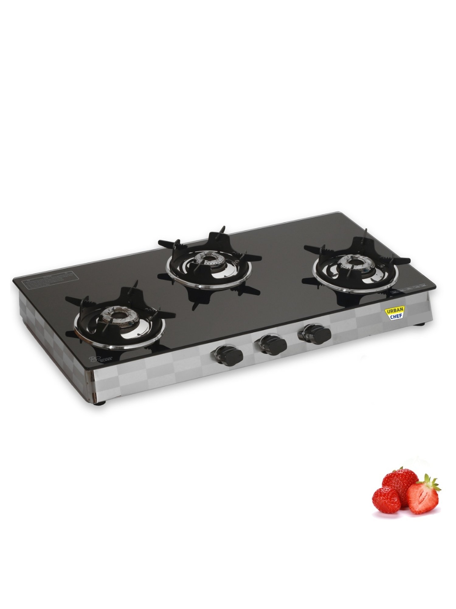 Urban Chef Gas Stove with 3 Burners ( Black )