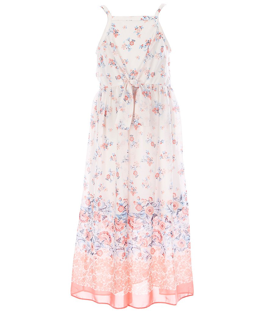 Bonnie Jean Big Girls 7-16 Tie-Dye Chiffon Tiered Maxi Dress