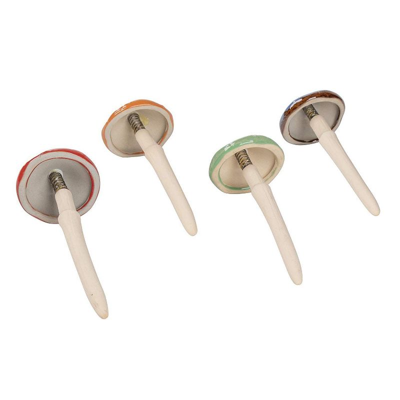 Juvale 4 Piece Ceramic Mushroom for Outdoor & Garden Decor, 4 Colors, 6.2" x 2.5"