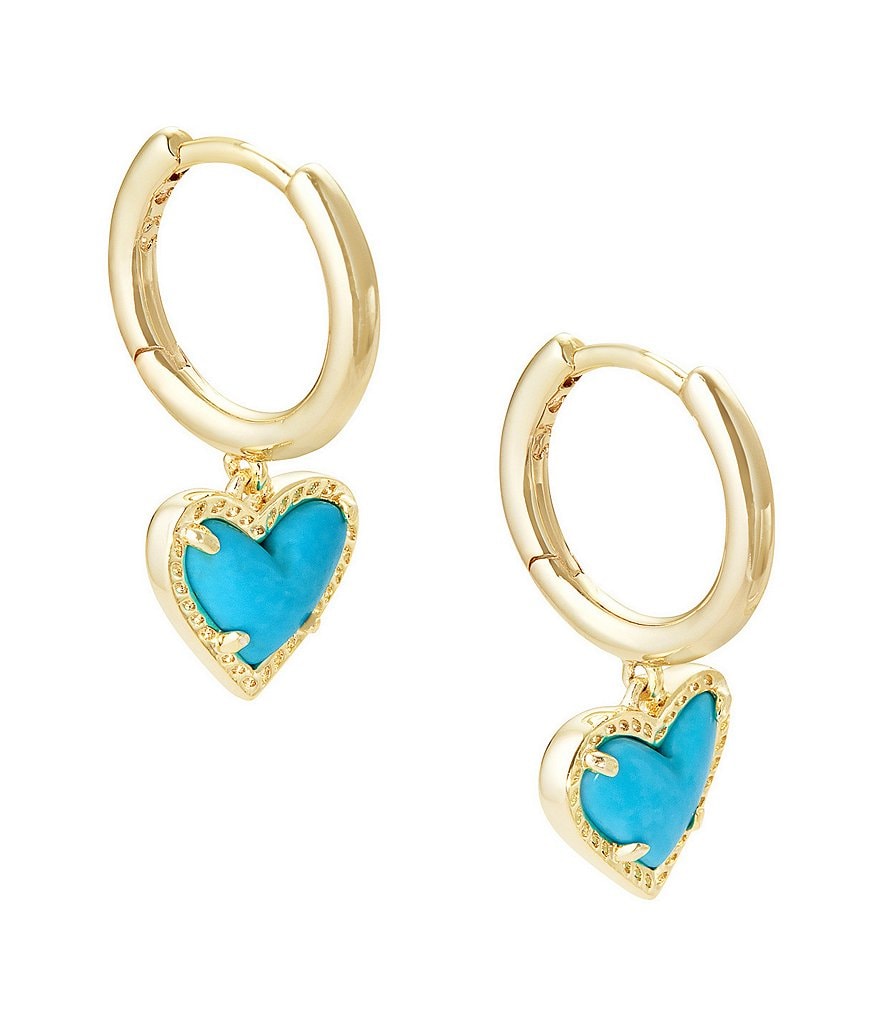 Kendra Scott Ari Heart Gold Huggie Earrings